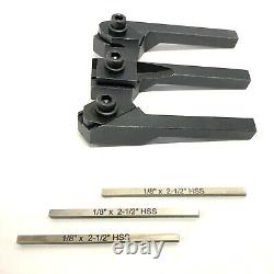 Mini Lathe Parting Cut Off Tool Holder Shank 5/16 With 1/8 M2 HSS Bit Set Of 3