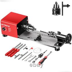 Mini Lathe, WM101A Mini Wood Lathe Machine, 24VDC 96W Power Lathe