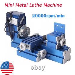 Mini Metal Lathe Machine DIY Tool Motorized Woodworking for Hobby 24W 20000rpm