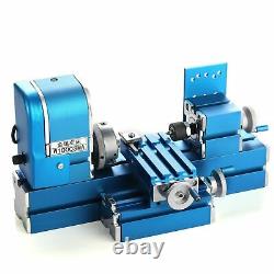 Mini Metal Lathe Machine Motorized Metalworking DIY Tool Benchtop for Hobby