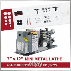 Mini Metal Lathe for Turning Cutting Drilling Threading 2250rpm 1100W 8x16