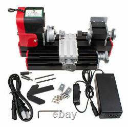 Mini Motorized Lathe Machine 24W Tool Metal Woodworking Hobby Modelmaking