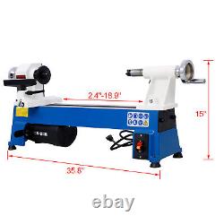 NEW-Benchtop Wood Lathe 10 x 18 Wood Lathe Machine 5 Variable Speeds 500/