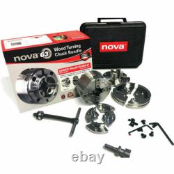 NEW! Nova TK-48246 Direct Thread 1 Inch X 8TPI G3 Wood Turning Chuck Bundle Set