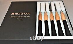 NEW ROCKLER 5 pc. TURNING TOOL SET 19 1/4 HSS LATHE WOODTURNING BOXED ERGONOMIC