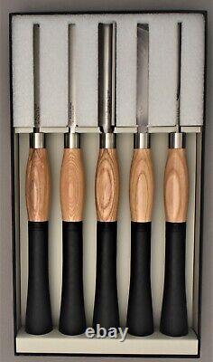 NEW ROCKLER 5 pc. TURNING TOOL SET 19 1/4 HSS LATHE WOODTURNING BOXED ERGONOMIC