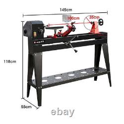 NNEMB 1000 x 350mm Heavy Duty Wood Lathe Turning Machine-550W S1 Motor-Variable