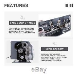 New 8.7x 23.6 Mini Metal Lathe1100W Metal Gear Brushless Motor 5 Turning Tools