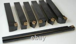 New Lathe Turning Tool Holder 7 Pcs Set 12mm + Boring Bar Ccmt Inserts Sclcr