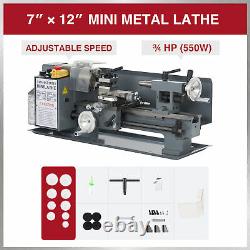 Preenex 550W Mini Metal Lathe 7x12 for Turning Cutting Drilling Threading & More