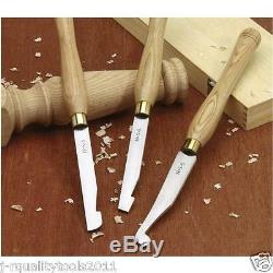 Professional 3 Pc Hss Wood Lathe Bowl Turning Chisel Set In Wood Case