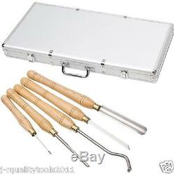 Professional 5 Pc Hss Wood Lathe Bowl Hollowing Turning Chisel Set With Case