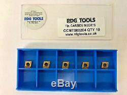 RDGTOOLS 5x CCMT 06 CARBIDE TIPS / INSERTS / INDEXABLE LATHE TURNING TOOLS