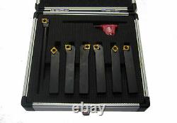 Rdgtools 7pc 10 MM Indexable Lathe Turning Tool Boring Bar Set Ccmt 06 Metal Box