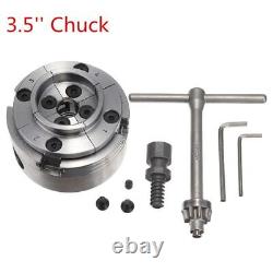 Reversible Turning Chuck Tool Steel Durable Threaded Wood Lathe Four Jaws 3.5in