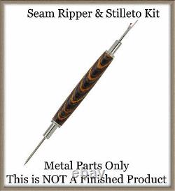Seam Ripper Or Stiletto Handle Kit Wood Turning Lathe Woodturning Chrome or Gold