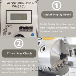 TECHTONGDA Metric Precision Metal Wood Bench Lathe Power Mini Turning Lathe