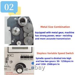 Turning Brushless Metal Lathes Benchtop Precision Metal Working Lathe 110V MT5