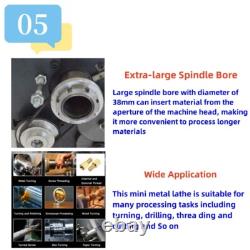 Turning Brushless Metal Lathes Benchtop Precision Metal Working Lathe 110V MT5