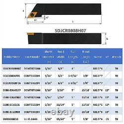 Turning Holders 8 Sets 5/16 Shank Lathe Turning Tool Holders with Indexable Car