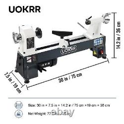 UOKRR Benchtop Wood Lathe 10 x 18 Machine 5 Variable Speeds 500-3200RPM