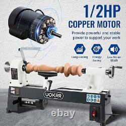 UOKRR Benchtop Wood Lathe 10 x 18 Machine 5 Variable Speeds 500-3200RPM