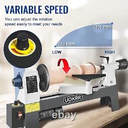 UOKRR Mini Wood Lathe for Woodworking 8 x 12 Wood Turning Lathe 1/3HP 750-3200