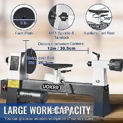 UOKRR Mini Wood Lathe for Woodworking 8 x 12 Wood Turning Lathe 1/3HP 750-3200