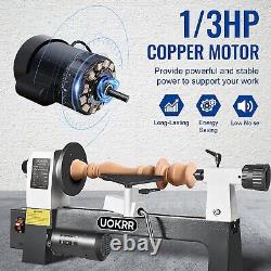 UOKRR Mini Wood Lathe for Woodworking 8 x 12 Wood Turning Lathe 1/3HP 750-3200