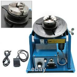 US 110V Rotary Welding Positioner Turntable Table 2.5 3 Jaw Lathe Chuck 2-20RPM