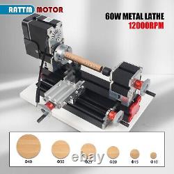 US? 60W Mini Lathe 12000rpm Micro Machine Tool for Hobbyist Woodworking Craft