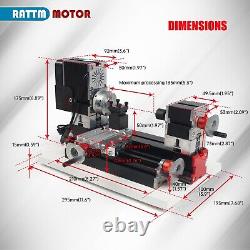 US? 60W Mini Lathe 12000rpm Micro Machine Tool for Hobbyist Woodworking Craft