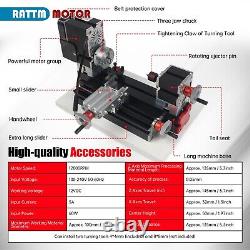 US? 60W Mini Lathe 12000rpm Micro Machine Tool for Hobbyist Woodworking Craft