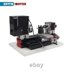 US? 60W Mini Lathe 12000rpm Micro Machine Tool for Hobbyist Woodworking Craft