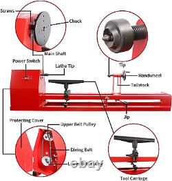 Upgraded Wood Lathe 14 X 40, Power Wood Turning Lathe Adjustable 4 Speed 1100/