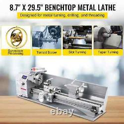 VEVOR 1100W Metal Lathe Machine 8.7×29.5 Variable Speed LED Brushless Tool