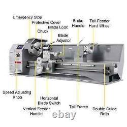 VEVOR 1100W Metal Lathe Machine 8.7×29.5 Variable Speed LED Brushless Tool