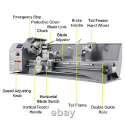 VEVOR 1100W Mini Metal Lathe 8.7 × 29.5 Metalworking Machine Metal Gears