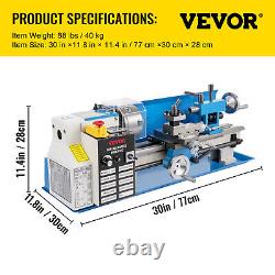 VEVOR 7X14 Mini Precision Wood Lathe 550W Metal Bench Lathe Turning Machine