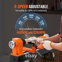VEVOR Benchtop Wood Lathe, 10 in x 18 in, 0.5 HP 370W Power Wood Turning Lathe