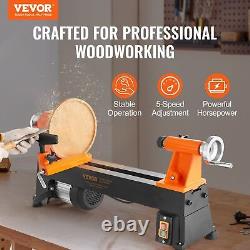 VEVOR Benchtop Wood Lathe, 10 in x 18 in, 0.5 HP 370W Power Wood Turning Lathe