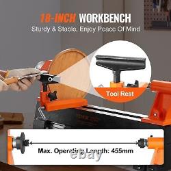 VEVOR Benchtop Wood Lathe, 10 in x 18 in, 0.5 HP 370W Power Wood Turning Lathe