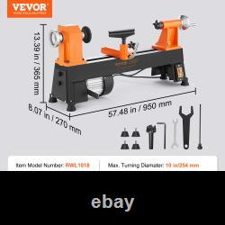 VEVOR Benchtop Wood Lathe, 10 in x 18 in, 0.5 HP 370W Power Wood Turning Lathe M