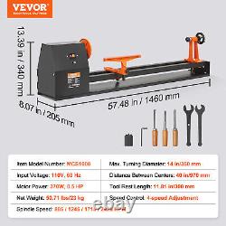 VEVOR Benchtop Wood Lathe, Power Wood Turning Lathe 14 in x 40 in 0.5 HP 370W