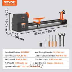 VEVOR Benchtop Wood Lathe, Power Wood Turning Lathe 14 in x 40 in 0.5 HP 370W