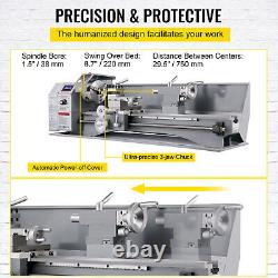 VEVOR Lathe Mini Metal Lathe 8.7 × 29.5 Metalworking Machine Metal Gear 1100W