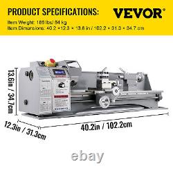 VEVOR Lathe Mini Metal Lathe 8.7 × 29.5 Metalworking Machine Metal Gear 1100W