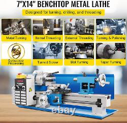VEVOR Mini Metal Lathe, 7X14, Benchtop Metal Lathe, 550W Variable Speed 2250 R