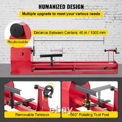 VEVOR Wood Lathe 14 X 40, Power Wood Turning Lathe 1/2HP 4 Speed 1100/1600/230