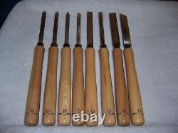 Vintage Buck Bros. 8 Piece Wood Turning Chisel Tool Set 16 Long New In Box